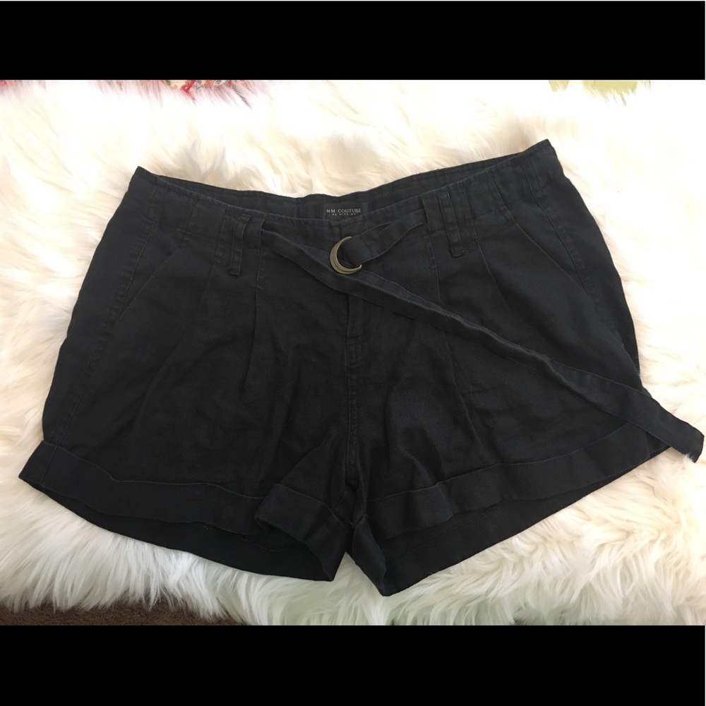 MM Couture (Miss Me) black pleated shorts